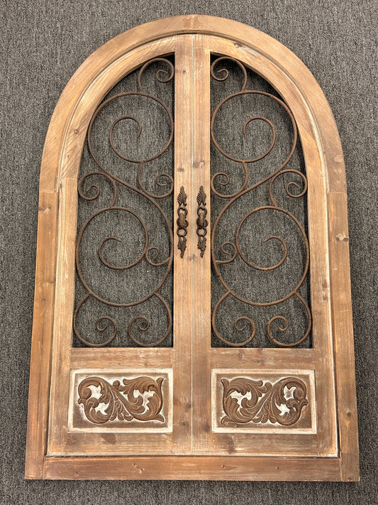 Rustic Mediterranean Arched Faux-Gate Wall Decor