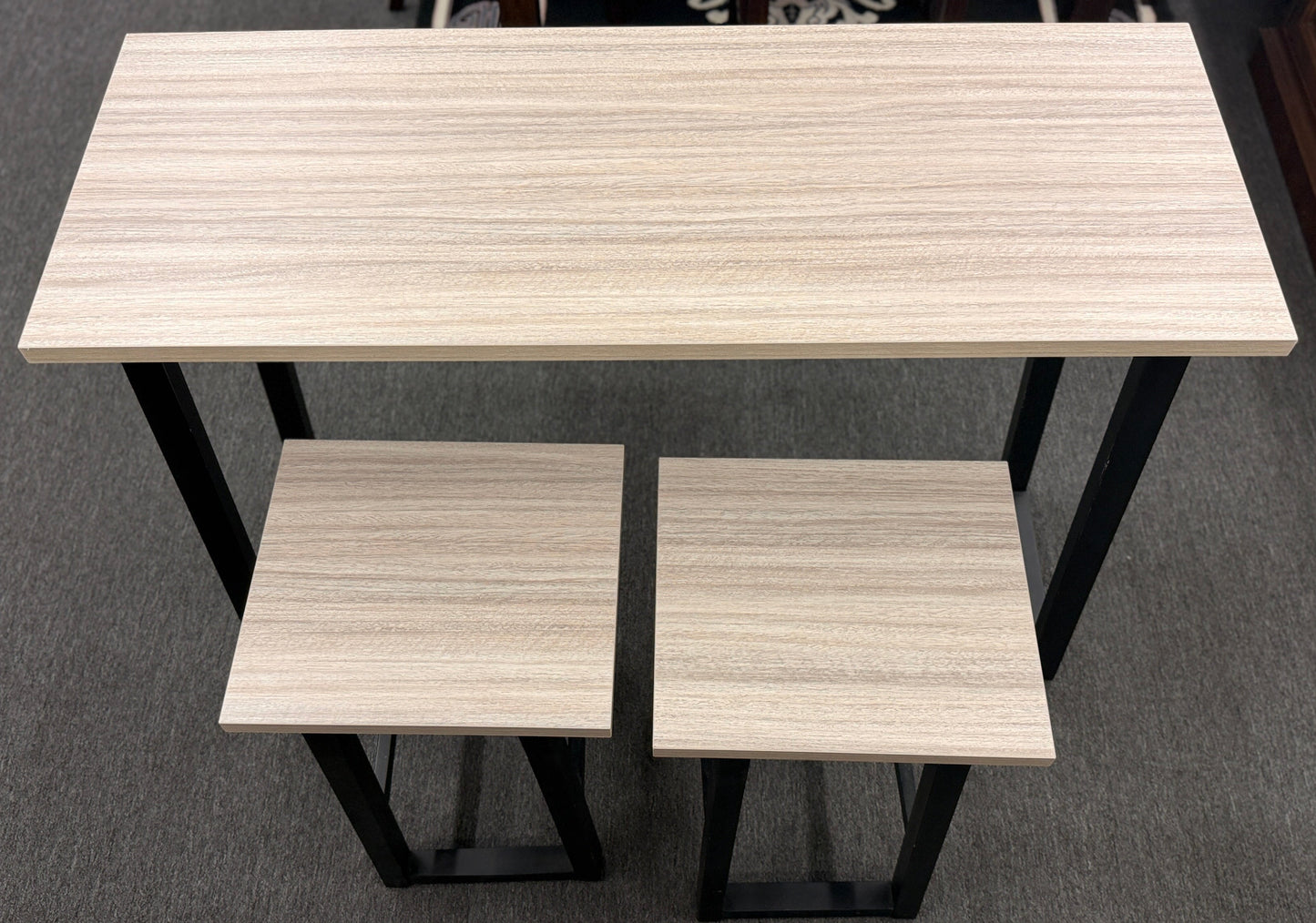 Wooden panels on a gray background