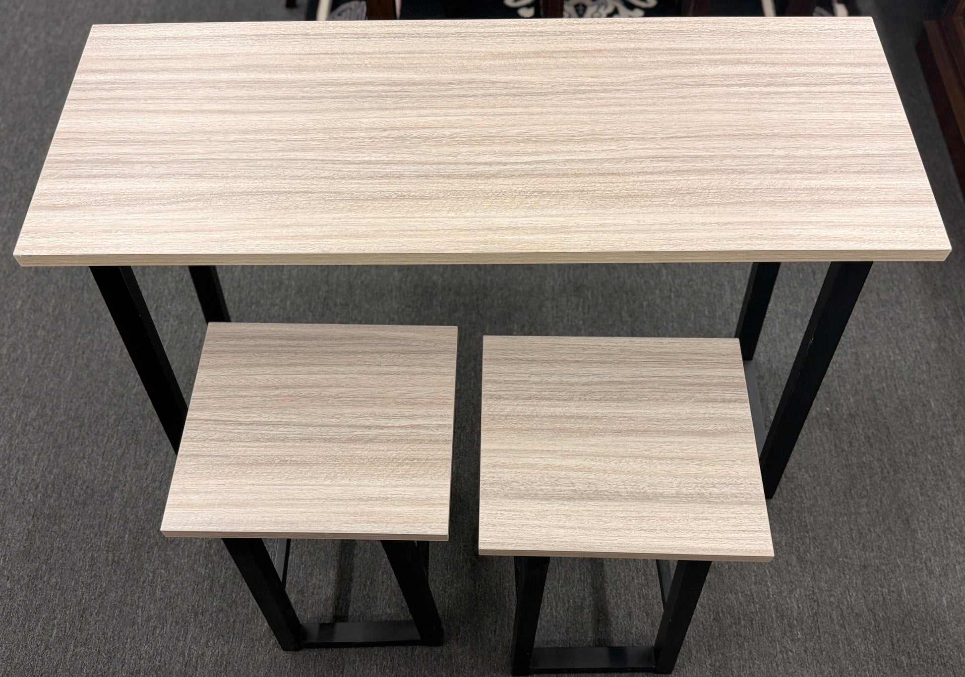 Wooden panels on a gray background
