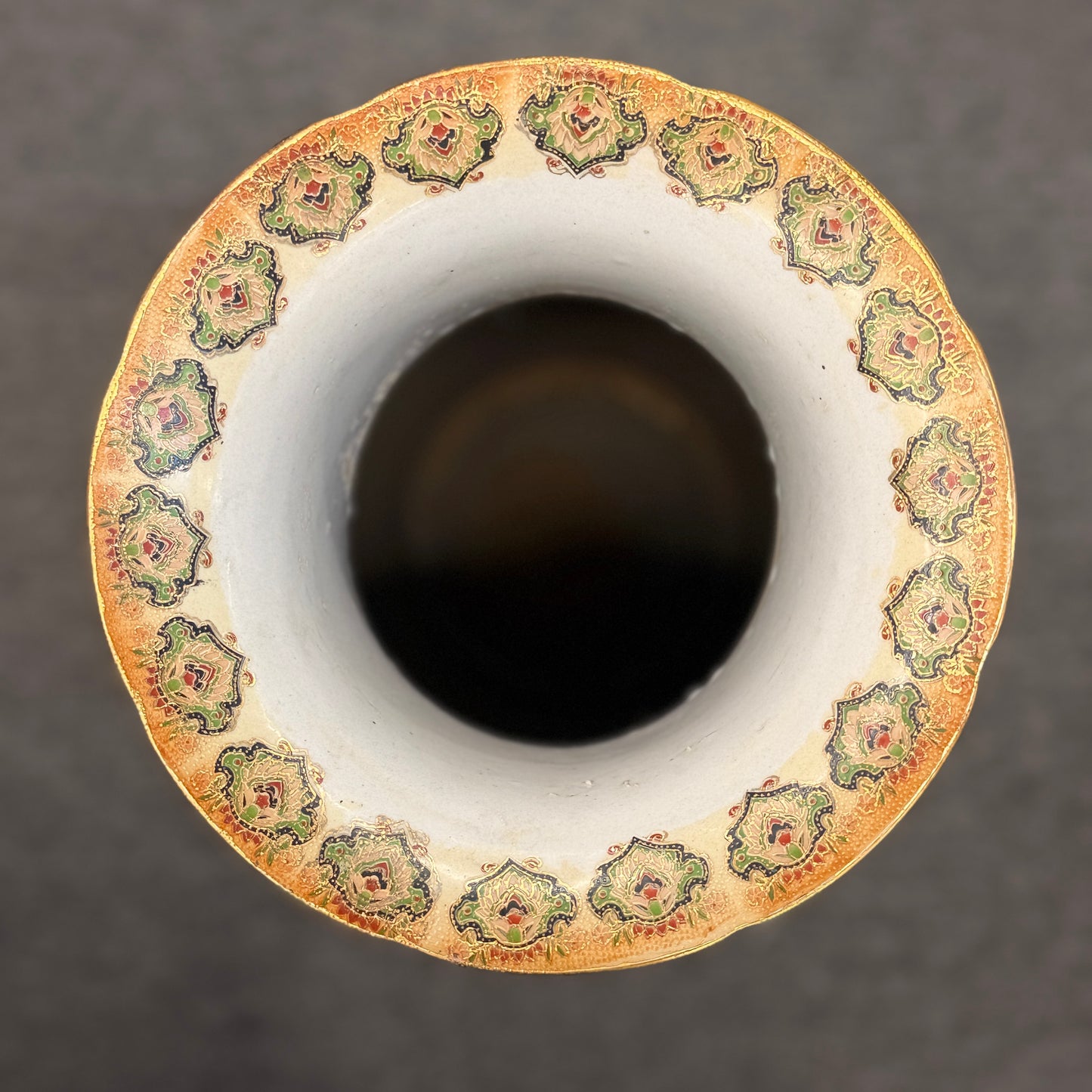 A tall, elegant 24-inch Oriental style ceramic vase featuring a classic tapered silhouette in excellent condition.